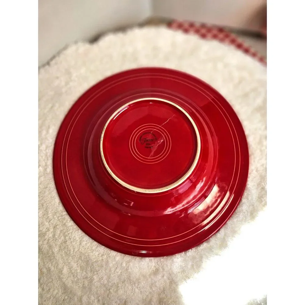 Fiesta Scarlett Red Shallow Rimmed Lead-Free Ceramic Pasta Bowl